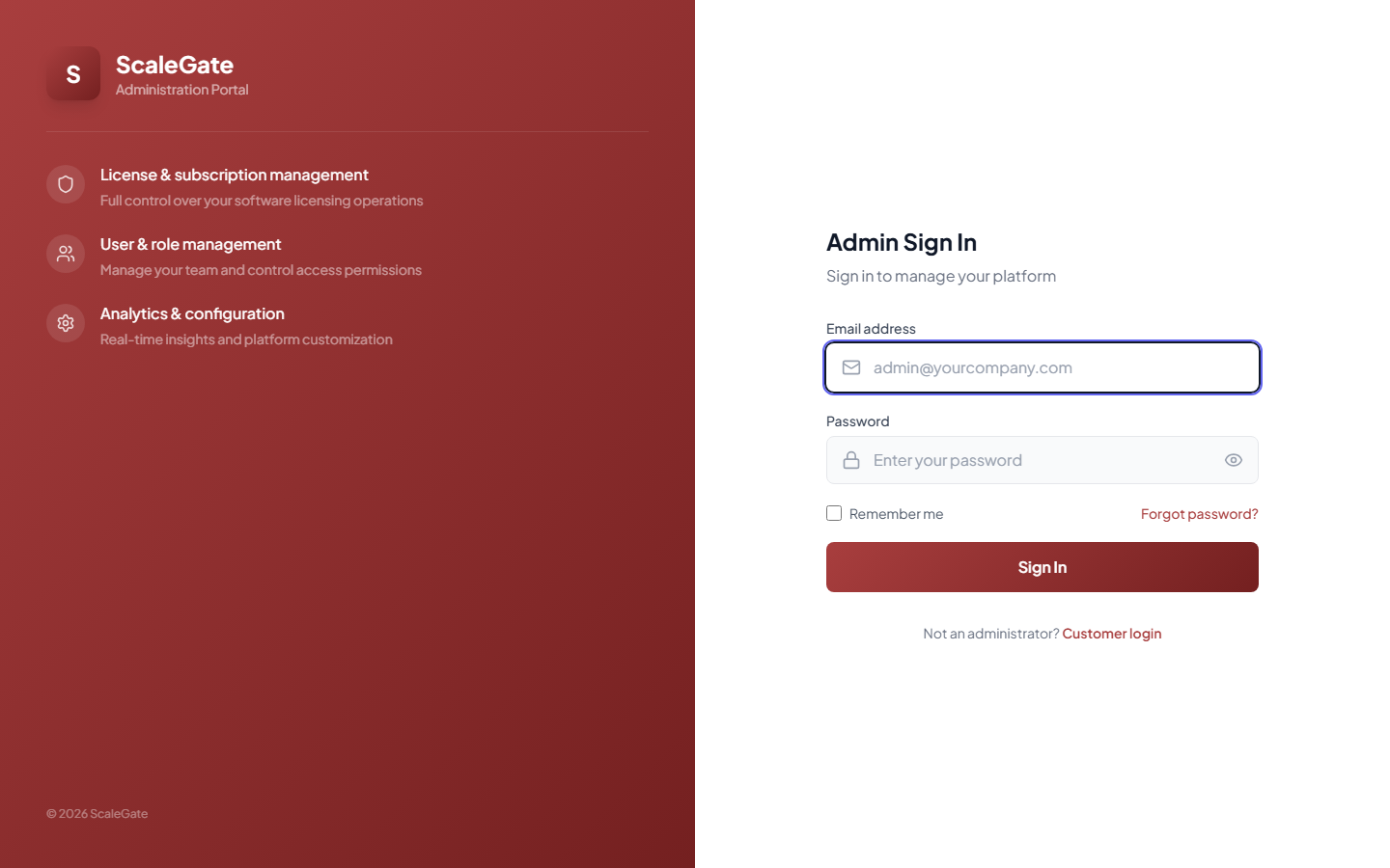 Tenant Admin Login